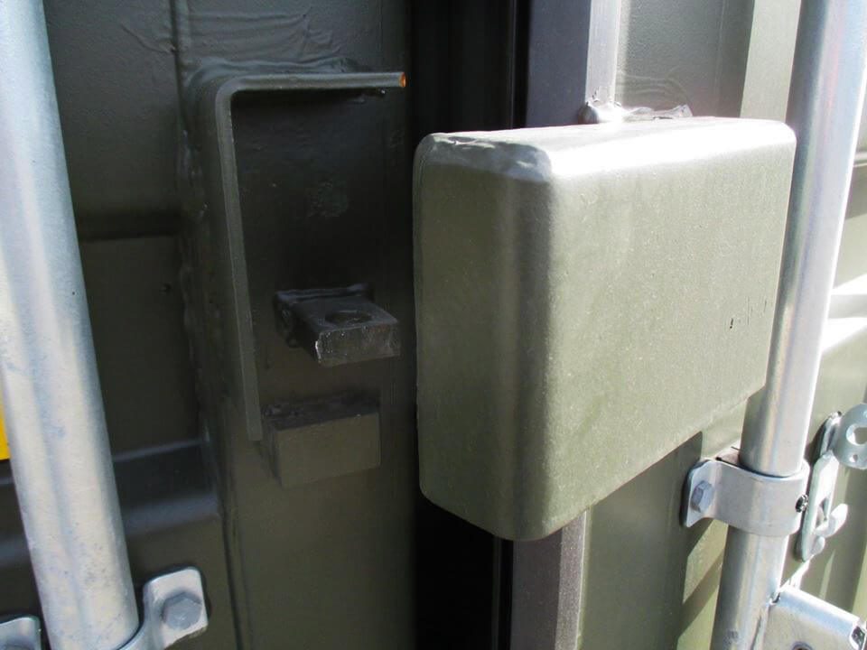 Secure container lock box close up